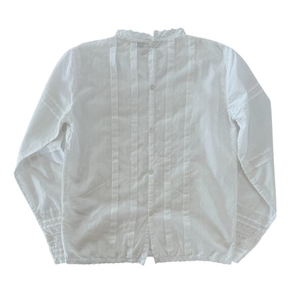 ATELIER BARN - BACK BUTTONED SHIRT WITH LACE - 100% COTTON - Picture 3 of 4